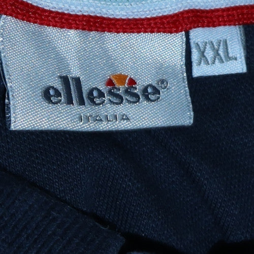 Ellesse Men's Blue 2XL Polo Shirt Regular Fit Cotton Sports Style