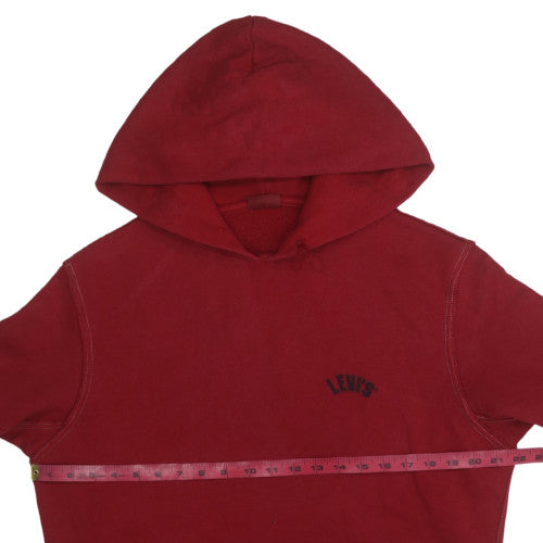 Levi's Men's Red Pullover Hoodie Medium Fleece Cotton Sweatshirt