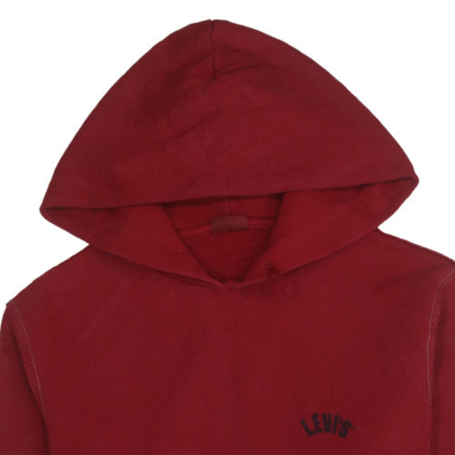 Levi's Men's Red Pullover Hoodie Medium Fleece Cotton Sweatshirt