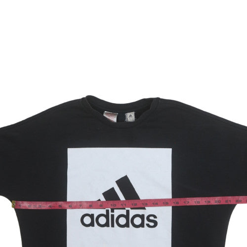 Adidas Boys Black Logo Crew Neck Pullover Sweatshirt 13-14 Years