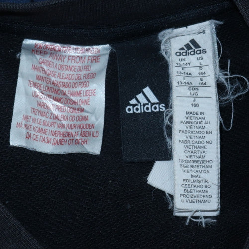 Adidas Boys Black Logo Crew Neck Pullover Sweatshirt 13-14 Years