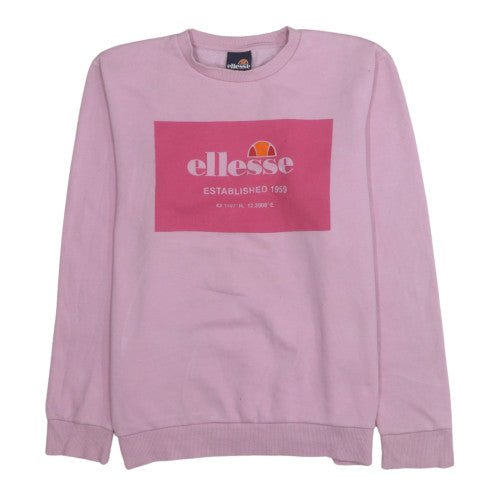 Ellesse Womens Pink Crew Neck Pullover Sweatshirt UK 12