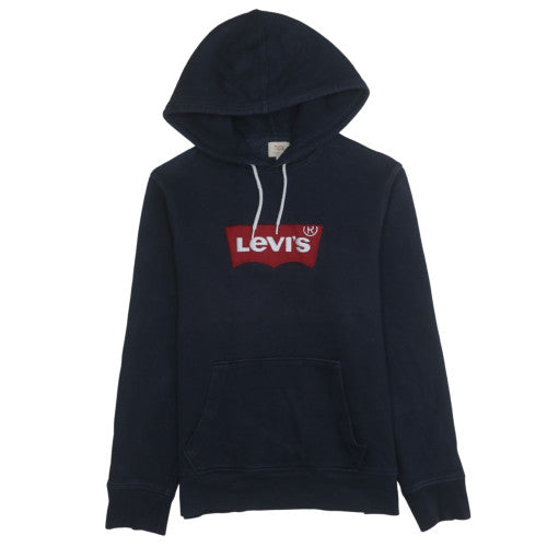 Levi's Women's Navy Pullover Hoodie Small Logo Cotton Sweatshirt