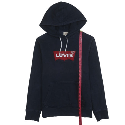 Levi's Women's Navy Pullover Hoodie Small Logo Cotton Sweatshirt