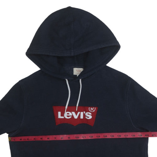 Levi's Women's Navy Pullover Hoodie Small Logo Cotton Sweatshirt