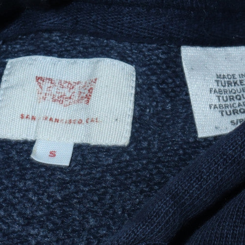 Levi's Women's Navy Pullover Hoodie Small Logo Cotton Sweatshirt