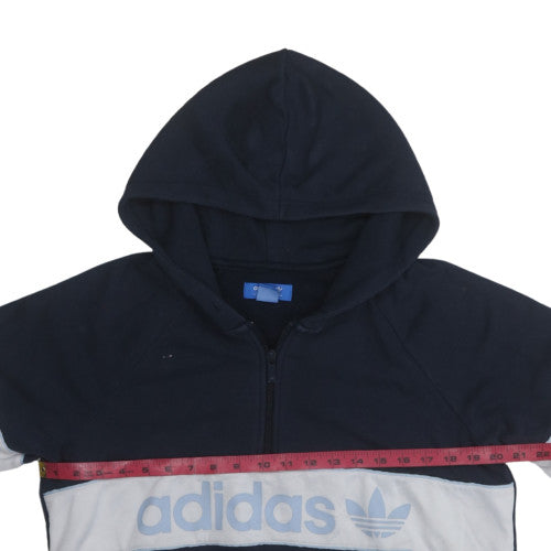 Adidas Womens Navy 1/2 Zip Hoodie Blue Logo Size 12