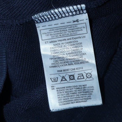 Adidas Womens Navy 1/2 Zip Hoodie Blue Logo Size 12