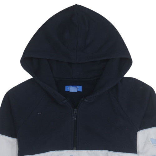 Adidas Womens Navy 1/2 Zip Hoodie Blue Logo Size 12