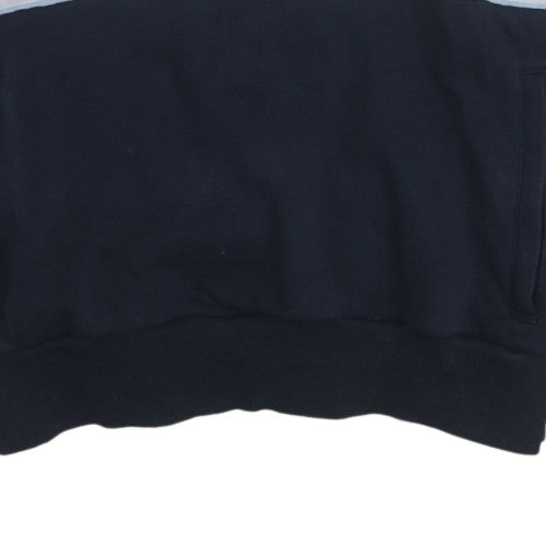 Adidas Womens Navy 1/2 Zip Hoodie Blue Logo Size 12
