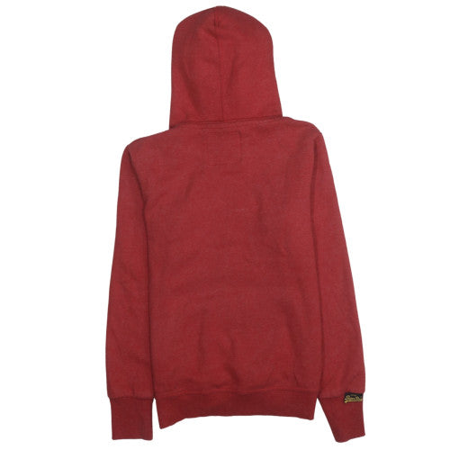 Superdry Womens Red Pullover Hoodie Size L Graphic Print Vintage Style