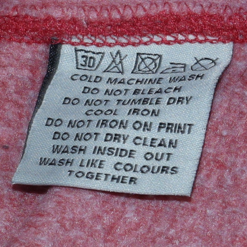 Superdry Womens Red Pullover Hoodie Size L Graphic Print Vintage Style
