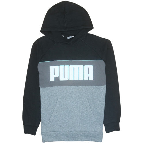 Puma Boys Black & Grey Colourblock Pullover Hoodie 13-14 Years