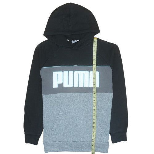 Puma Boys Black & Grey Colourblock Pullover Hoodie 13-14 Years