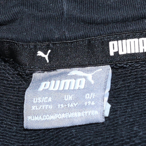 Puma Boys Black & Grey Colourblock Pullover Hoodie 13-14 Years