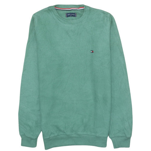 Tommy Hilfiger Men's Green Cotton Crew Neck Pullover Jumper M