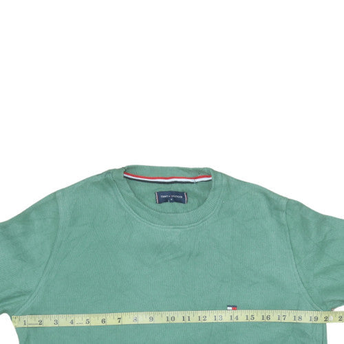 Tommy Hilfiger Men's Green Cotton Crew Neck Pullover Jumper M