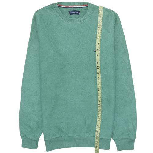 Tommy Hilfiger Men's Green Cotton Crew Neck Pullover Jumper M