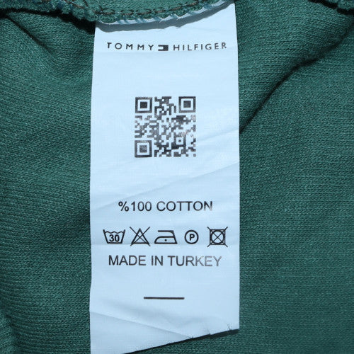 Tommy Hilfiger Men's Green Cotton Crew Neck Pullover Jumper M