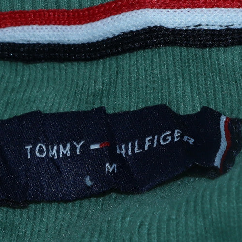 Tommy Hilfiger Men's Green Cotton Crew Neck Pullover Jumper M