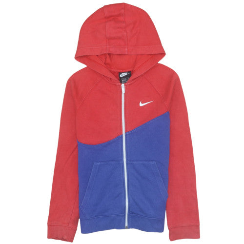 Nike Boys Red Blue Hooded Track Jacket 11-12 Years Full Zip Colourblock