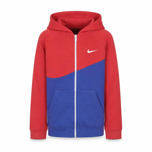 Nike Boys Red Blue Hooded Track Jacket 11-12 Years Full Zip Colourblock