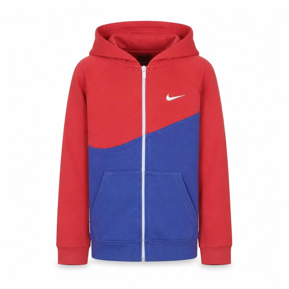 Nike Boys Red Blue Hooded Track Jacket 11-12 Years Full Zip Colourblock