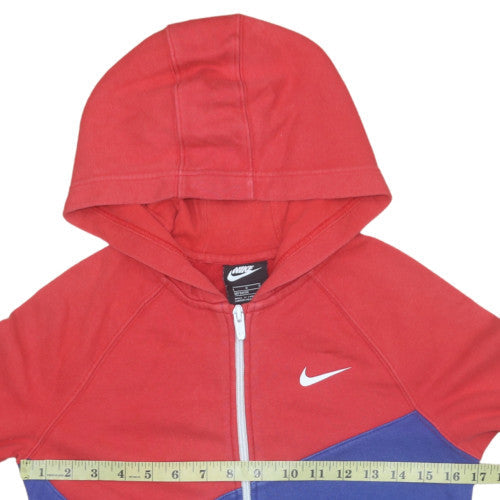 Nike Boys Red Blue Hooded Track Jacket 11-12 Years Full Zip Colourblock