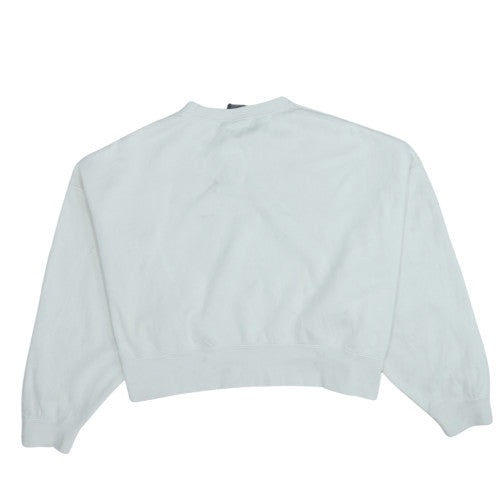 Nike Women White Crew Neck Pullover Sweatshirt Size L Cotton Blend