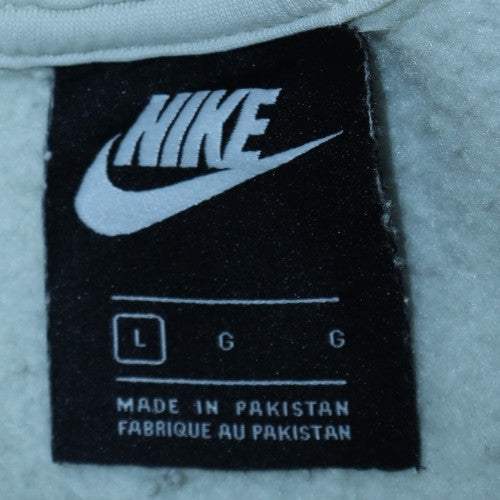 Nike Women White Crew Neck Pullover Sweatshirt Size L Cotton Blend