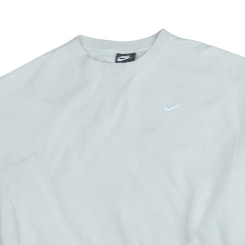 Nike Women White Crew Neck Pullover Sweatshirt Size L Cotton Blend