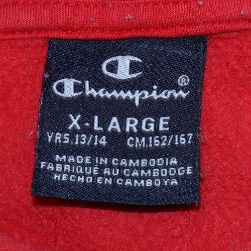 Champion Boys Red Pullover Hoodie 13-14 Years Fleece Sweatshirt