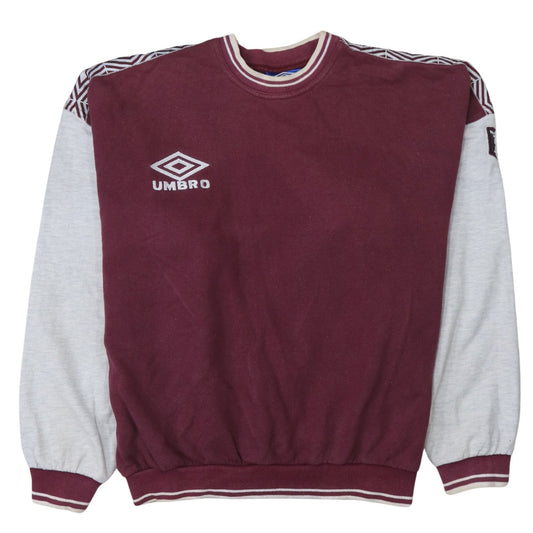 Umbro Men's Red Crew Neck Pullover Sweatshirt Size L Vintage Sportswear