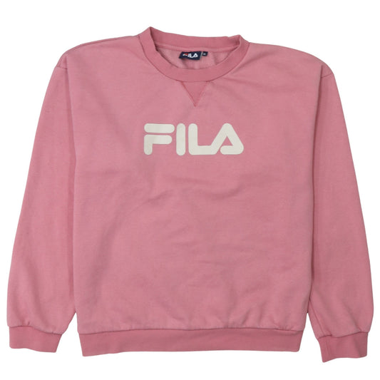 Fila Women’s Pink Logo Sweatshirt XL Pullover Crew Neck Casual