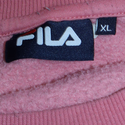 Fila Women’s Pink Logo Sweatshirt XL Pullover Crew Neck Casual