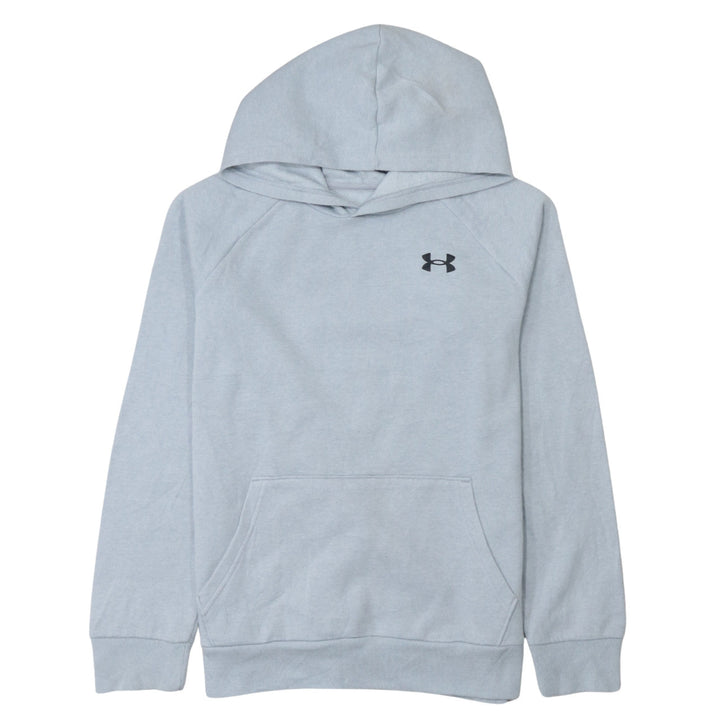 Under Armour Boys Grey Pullover Hoodie Size 158 Loose Fit Cotton Blend