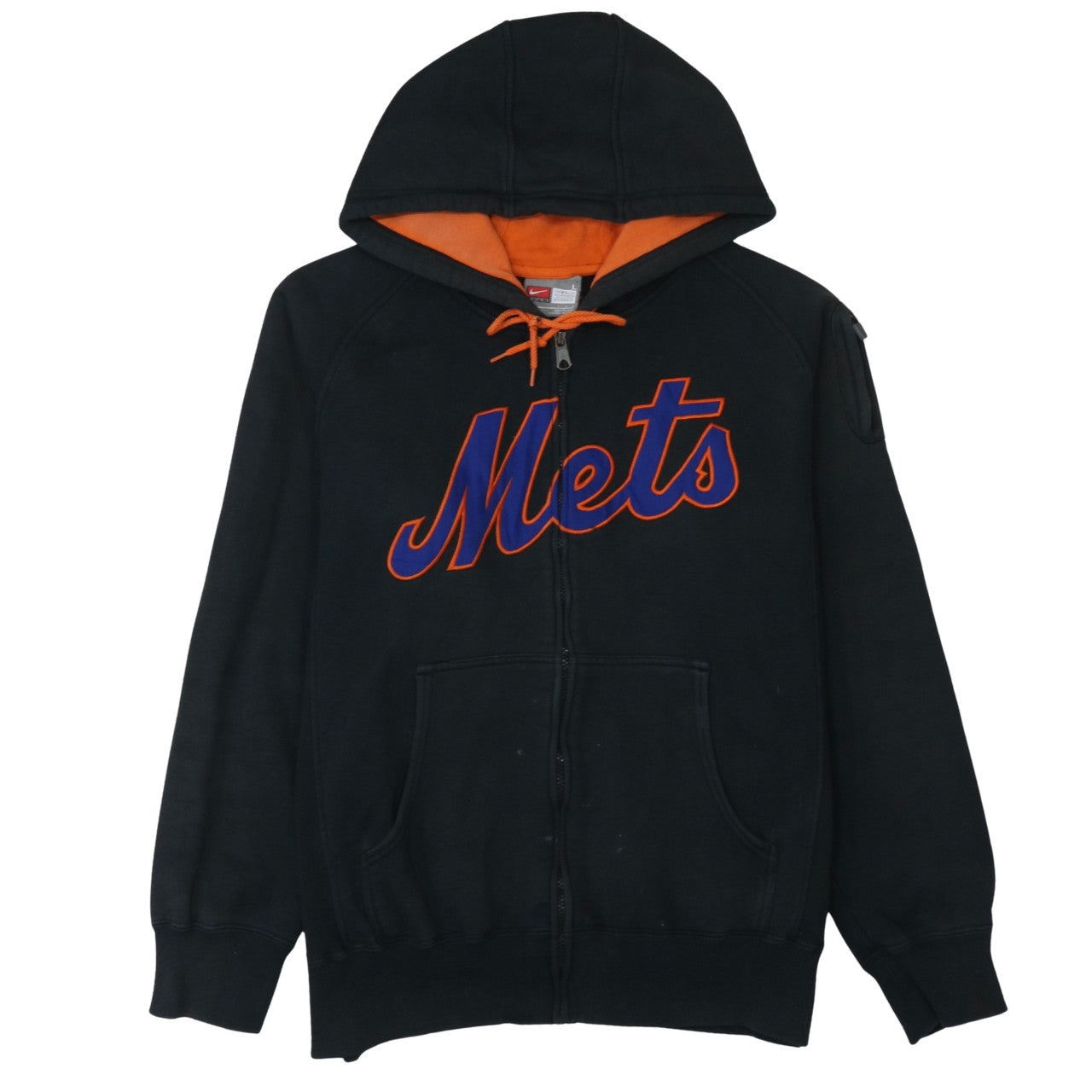 Nike Men's Black Full Zip Mets Hoodie Size L Fleece Sportswear