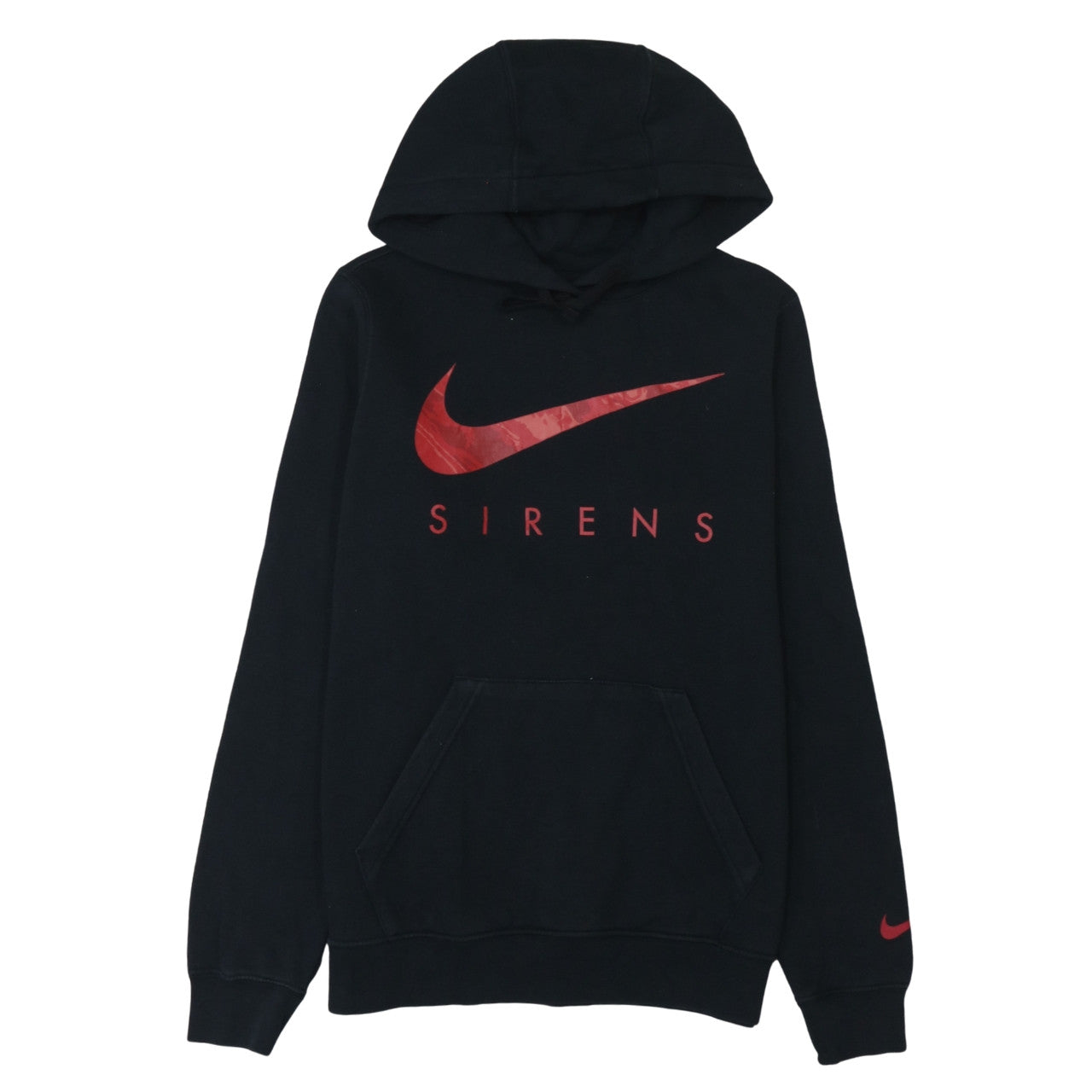 Nike Men's Black S Pullover Hoodie with Red Logo Graphic