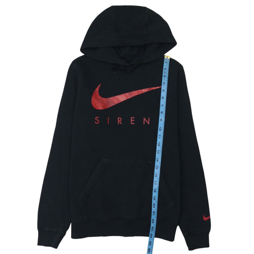 Nike Men's Black S Pullover Hoodie with Red Logo Graphic