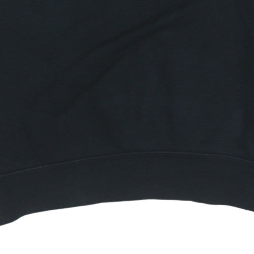 Nike Women's Black Small Pullover Sweatshirt Crew Neck Logo Cotton Blend