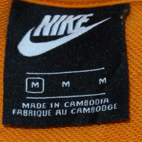Nike Women's Yellow Pullover Hoodie Sweatshirt Size M Cotton Blend