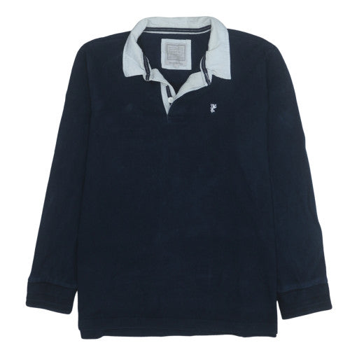 Avenue Men’s Blue 2XL Henley Sweatshirt Long Sleeve Cotton Top