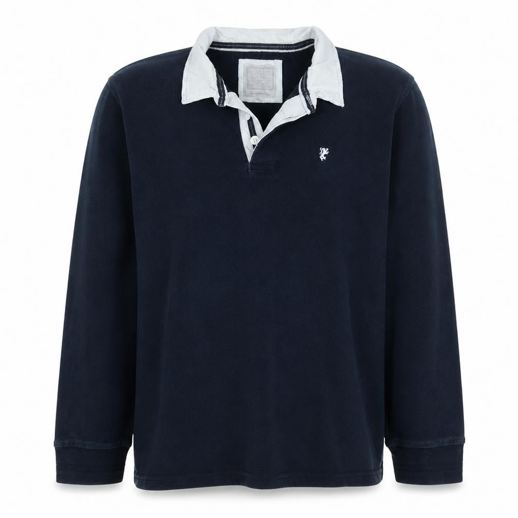 Avenue Men’s Blue 2XL Henley Sweatshirt Long Sleeve Cotton Top