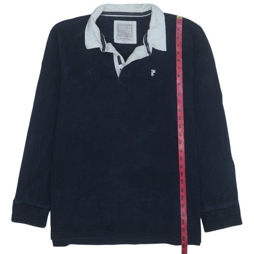 Avenue Men’s Blue 2XL Henley Sweatshirt Long Sleeve Cotton Top