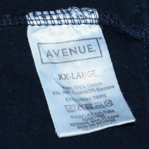 Avenue Men’s Blue 2XL Henley Sweatshirt Long Sleeve Cotton Top