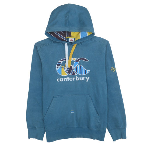 Canterbury Mens Blue Pullover Hoodie M Rugby Graphic Print Fleece