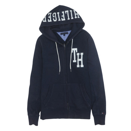 Tommy Hilfiger Men's Blue Full Zip Hoodie Size S Logo Fleece