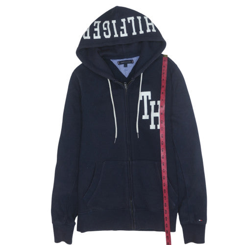Tommy Hilfiger Men's Blue Full Zip Hoodie Size S Logo Fleece