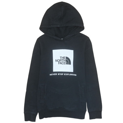 The North Face Boys Black Pullover Hoodie L Cotton Fleece Logo Sweatshirt