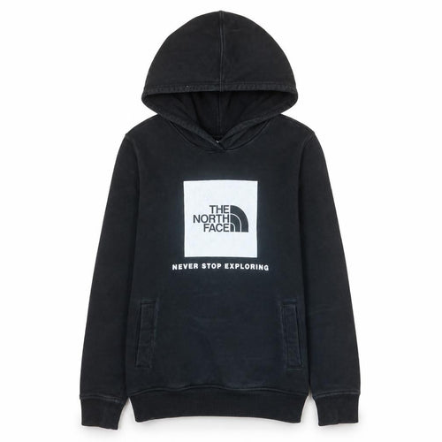 The North Face Boys Black Pullover Hoodie L Cotton Fleece Logo Sweatshirt